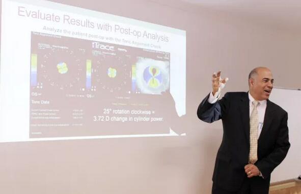 4月10日上午，美国iTrace视功能分析仪的发明者之一、美国 Baylor眼科研究所Joe S. Wakil教授来上海和平眼科医院交流访问，我院郭海科院长、张伟英副院长、晋军主任医师以及其他各科临床医生参加了会议并与Joe S. Wakil教授进行了详尽的交流及经验分享1.jpg